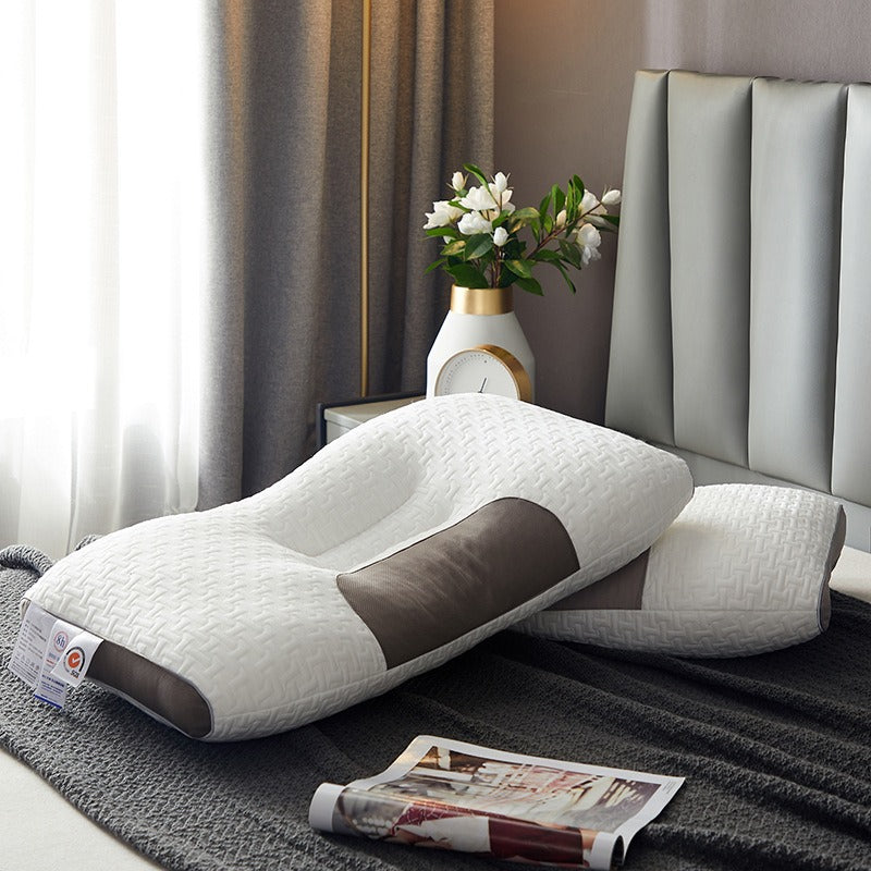 Light Luxury SPA Massage Pillow Single Pillow Core Neck Protection Adult Sleep Pillow Fiber Zone Massage Cervical Pillow Dormito