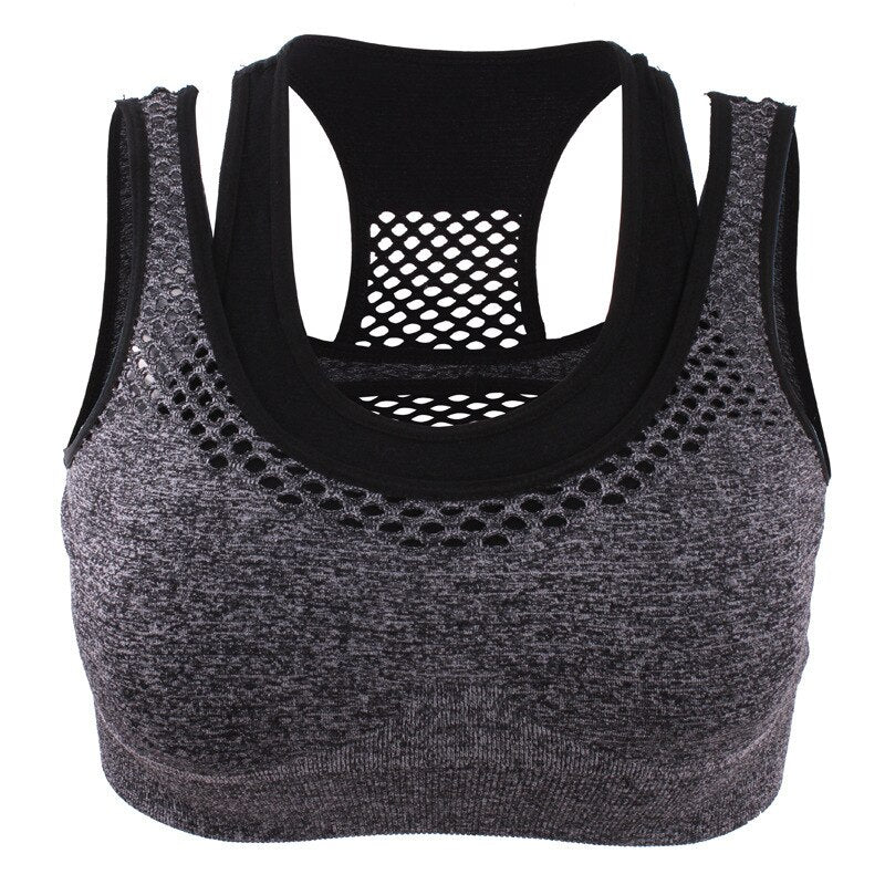 Safty Sports Bra High Stretch Breathable Top Fitness Women Padded Running Yoga Gym Seamless Crop Bra