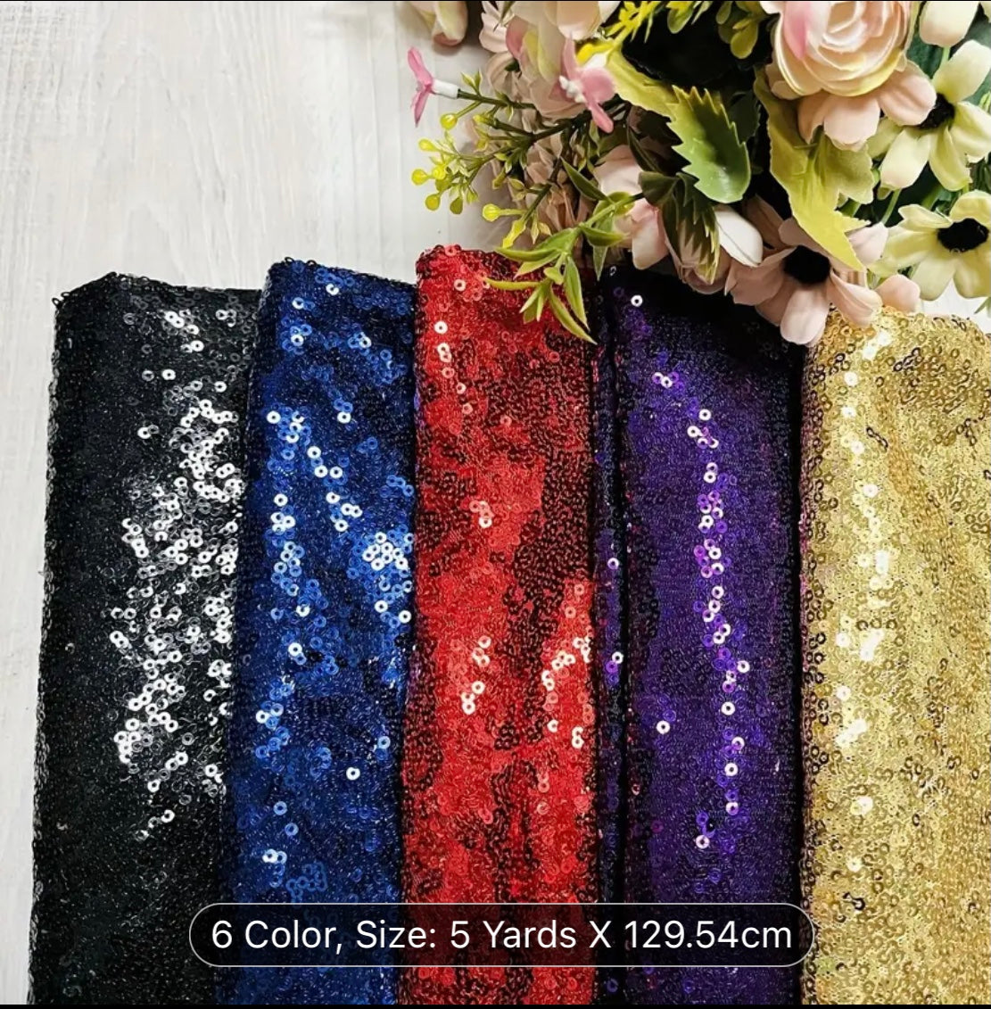 5yards X 129.54cm Sequin Fabric, Glitter And Shiny.
