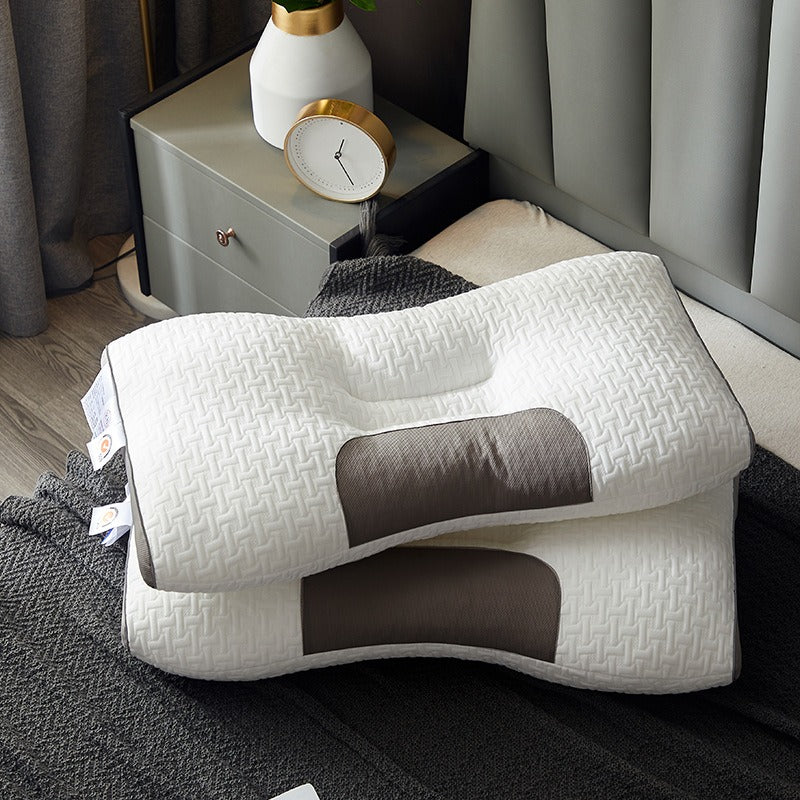 Light Luxury SPA Massage Pillow Single Pillow Core Neck Protection Adult Sleep Pillow Fiber Zone Massage Cervical Pillow Dormito