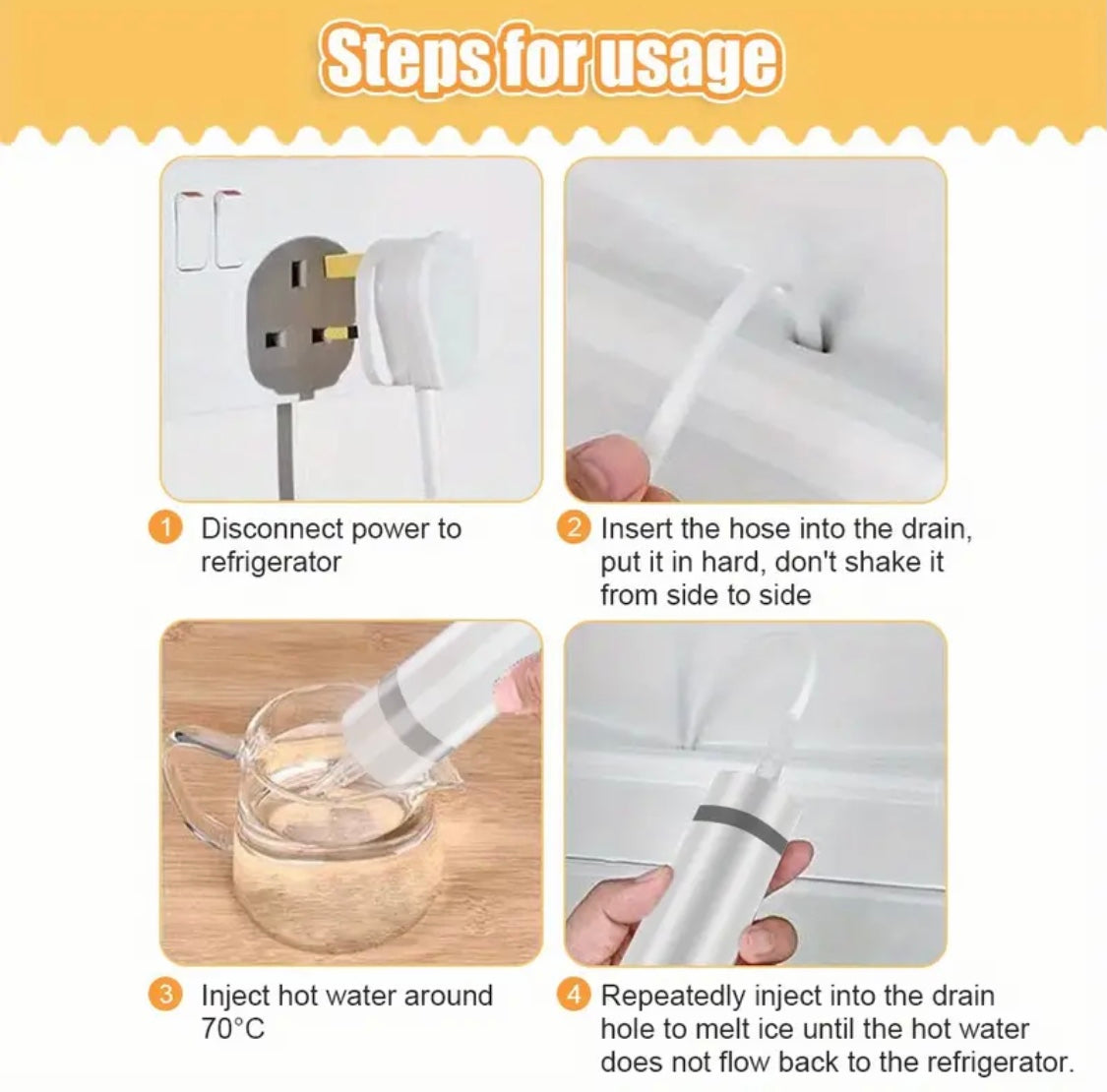 5pcs Refrigerator Drain Hole Clog Remover Cleaning Tool