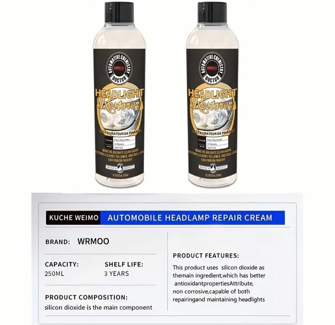 250ml Car Headlight Repair Polishing Kit Headlight Scratch-resistant.