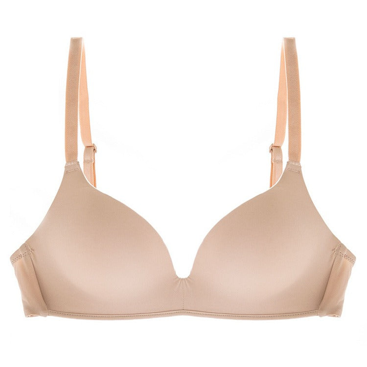 Japanese Light Clothing Without Trace Underwear Women Without Steel Ring Large Chest Show Small Students Thin Triangle Cup Light Bra