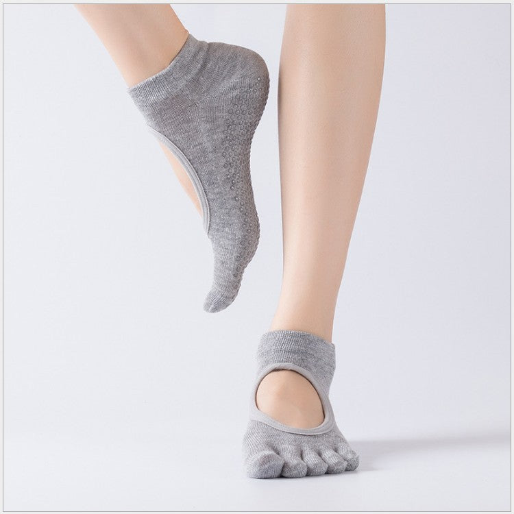 Open Back Open Toe Yoga Socks Non-Slip Breathable Sports Yoga Socks