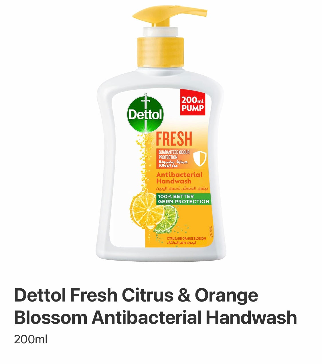 Dettol Fresh Hand Wash with Citrus Freshness and Germ Protection- 200ml
SKU.1600001916