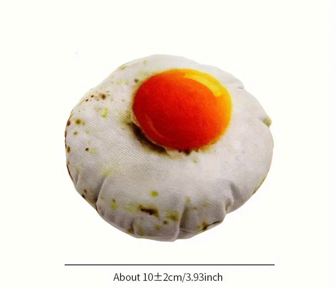 Poach egg Soft Food Design Plush Toy with Squeaker