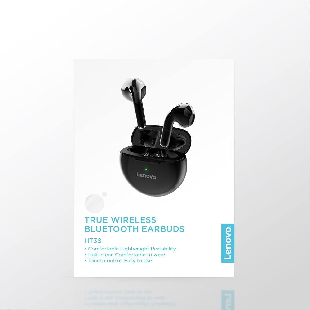 Lenovo True Wireless Stereo Half In-Ear Earphones HT38 (Black)