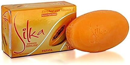 Silkas Papaya Soap Herbal Skin Whitening, 3 Piece