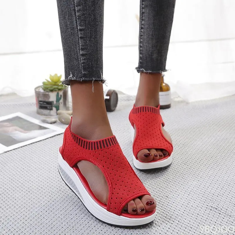 Plus Size Sandalen Vrouwen Mode Casual Platform Schoenen Vrouwen Schoenen Comfort Zomer Zachte Sport Sandalen Ademende Sneakers
