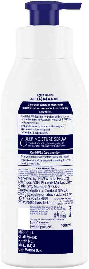 NIVEA Body Lotion, Express Hydration With Sea Minerals, 400ml