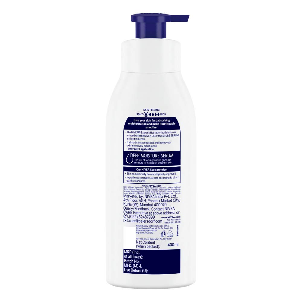 NIVEA Body Lotion, Express Hydration With Sea Minerals, 400ml