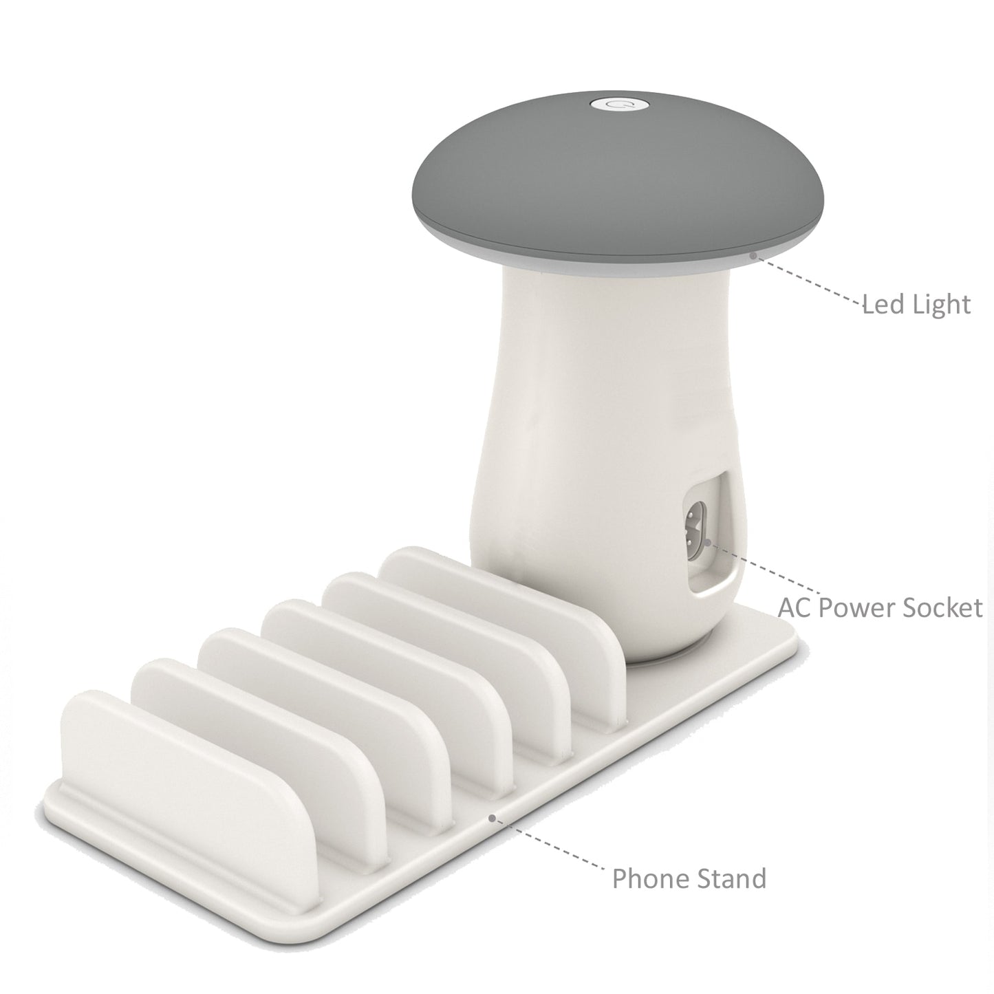 Multi Port Quick charger 3.0 Mushroom Lamp QC3.0 Charge for smart phone Led Lamp USB Charging Station Dock