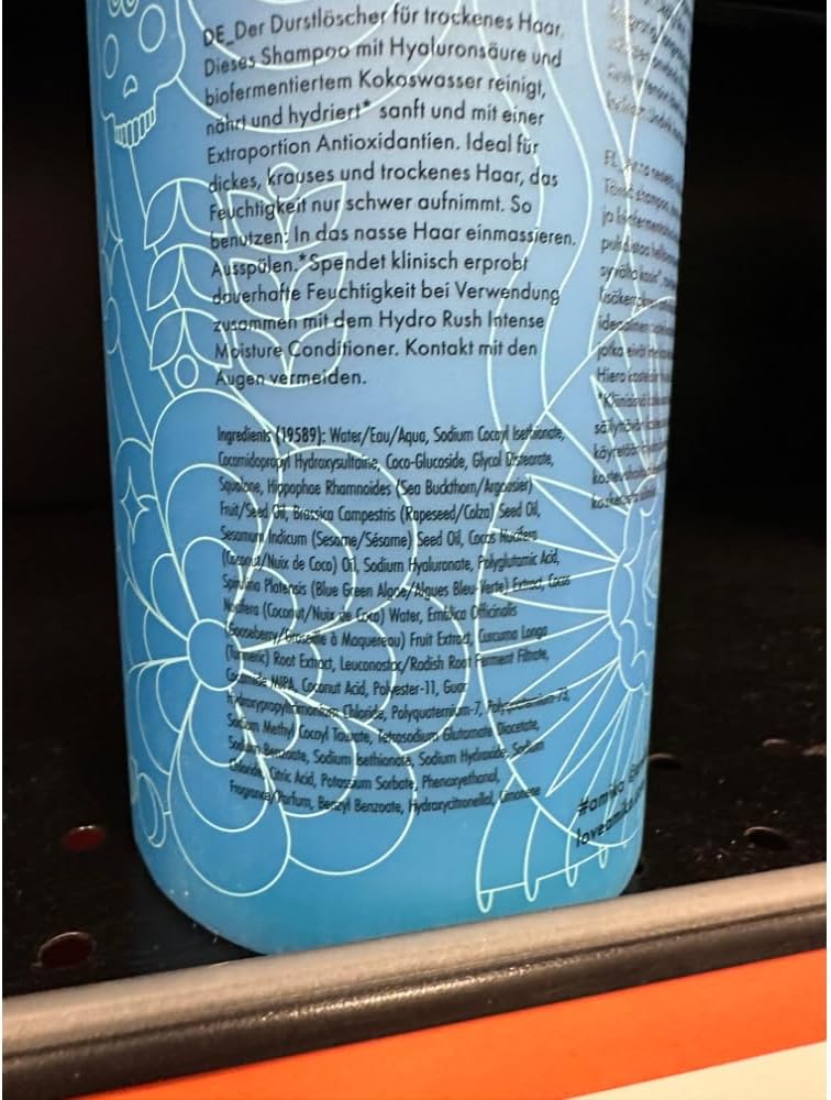 amika hydro rush intense moisture shampoo with hyaluronic acid, 275ml