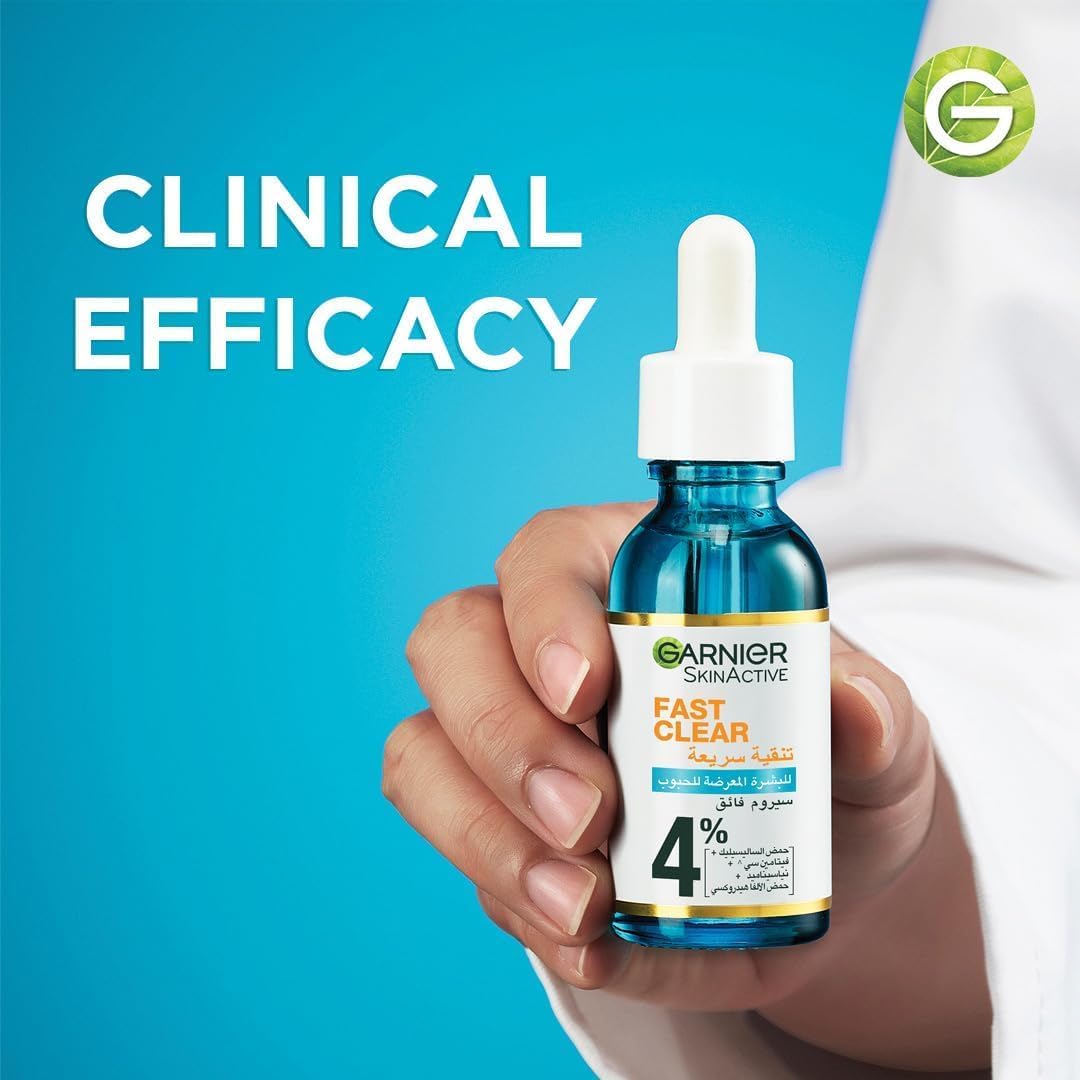 Garnier Skinactive Fast Clear Booster Face Serum, With Salicylic Acid, 30ml