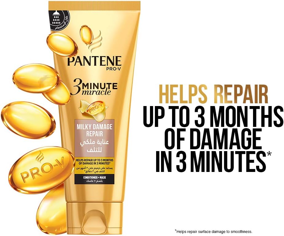Pantene Pro-V Milky Damage Repair 3 Minute Miracle Conditioner, 200Ml + Shampoo 400 Ml