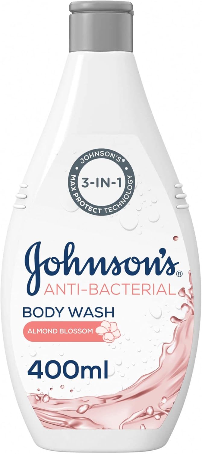 400ml x 2 Johnson's Body Wash, Anti-Bacterial, Almond Blossom