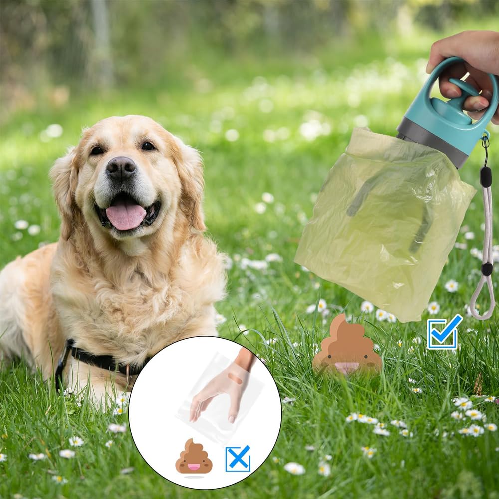 NeoStyle Portable Dog Poop Scooper, Sanitary Dog Waste Picker Upper with Bag Dispenser, 6 Claws Convenient And Lightweight, Can Be Installed On The Dog Rope for Dog Walking and Travel Use