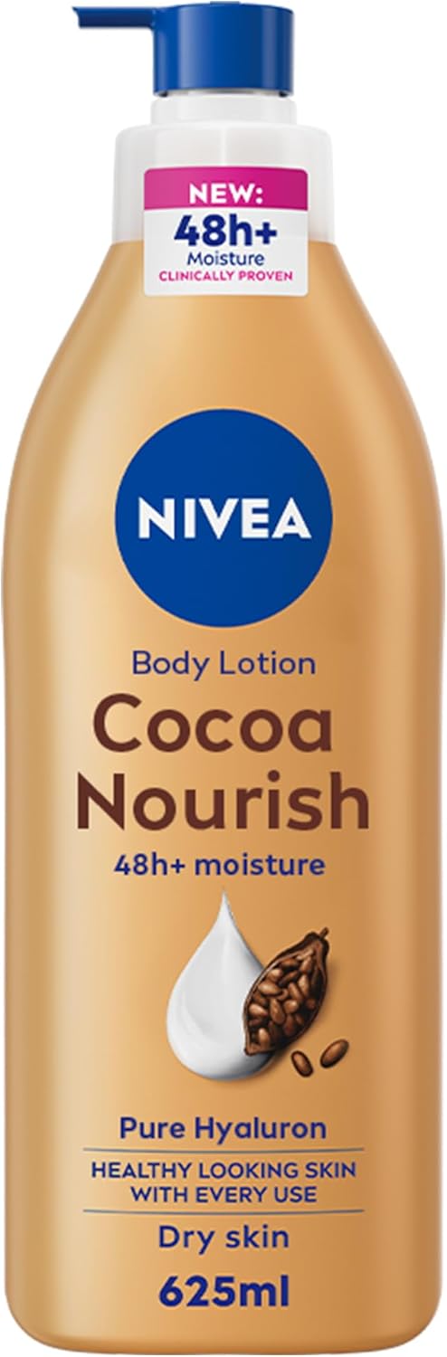 NIVEA Body Lotion for Dry Skin, Cocoa Butter, 5in1 Complete Care, 48H Deep Moisture, 2x400ml, Pack of 2