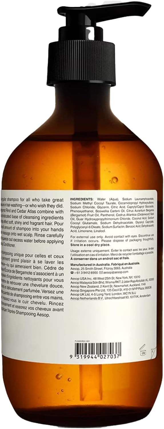 Aesop Shampoo | Enlivening Shampoo For Soft, Shiny, Fragrant Hair | With Frankincense and Panthenol | 16.9 oz