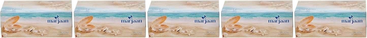 Marjan Facial Tissue 170 Sheets 2 Ply, 4+1 Box Offer Pack