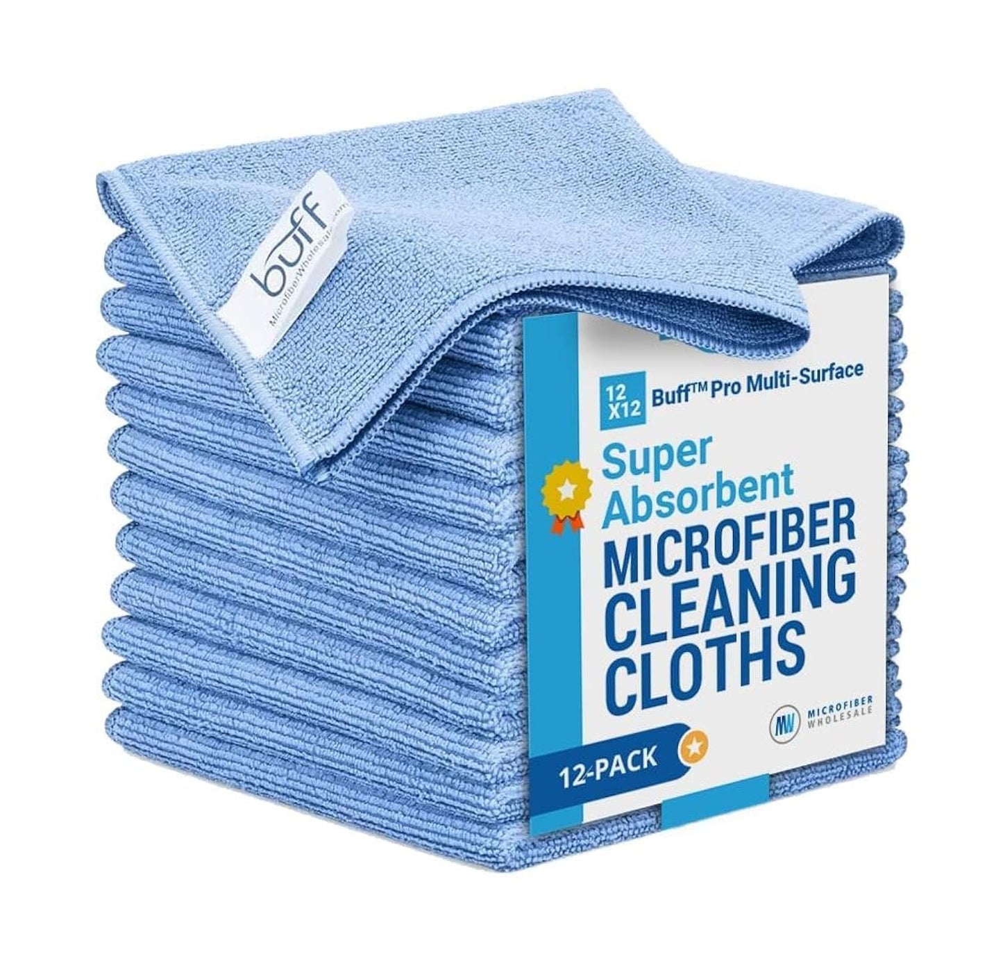 Microfiber Wholesale 12" x 12" MW Pro Multi-Surface Cleaning Cloths | Gray - 12 Pack | Premium Towels for Cleaning Glass, Kitchens, Bathrooms, Automotive, Supplies & Products