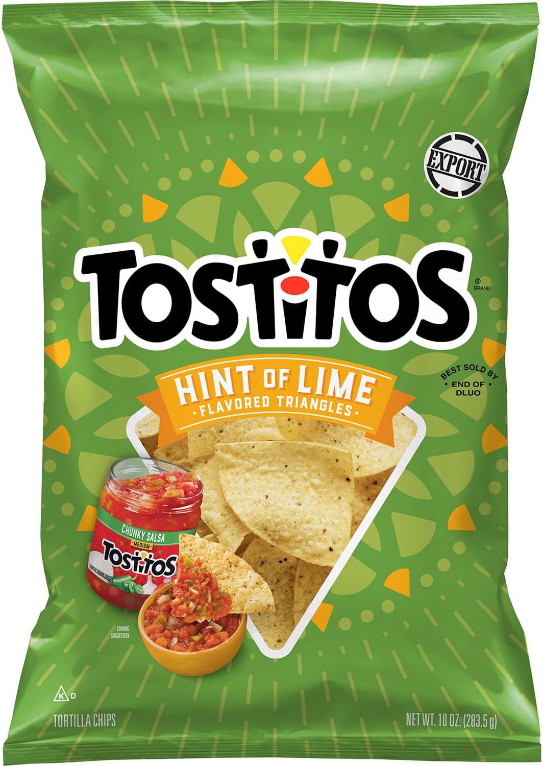 Tostitos Hint of Lime Flavored Triangles Tortilla Chips 10 OZ (283.5g) - Export