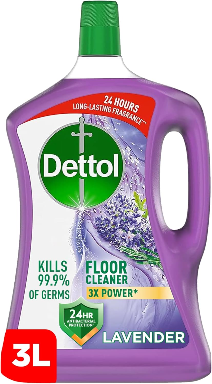 Dettol Antibacterial Power Floor Cleaner, Lavender Scent, 3L