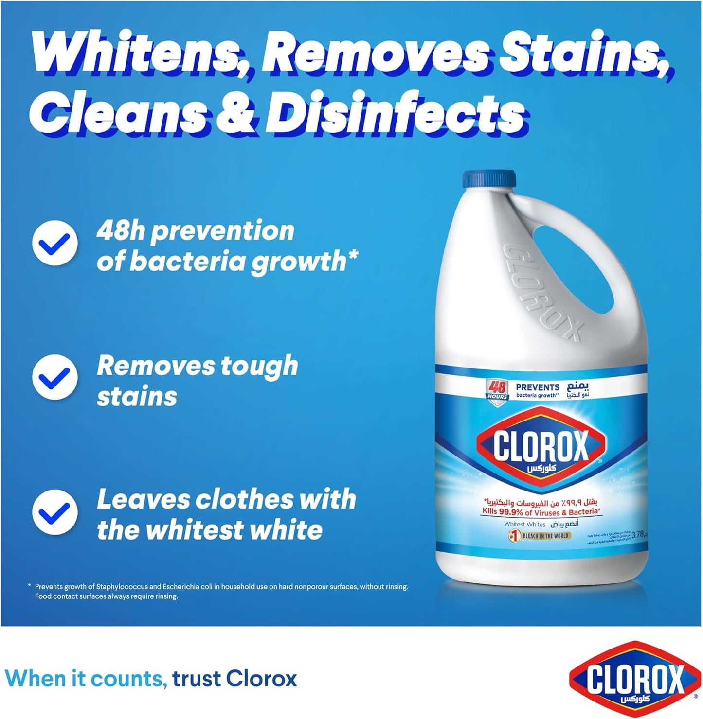 Clorox Liquid Bleach Original, 3.78 L