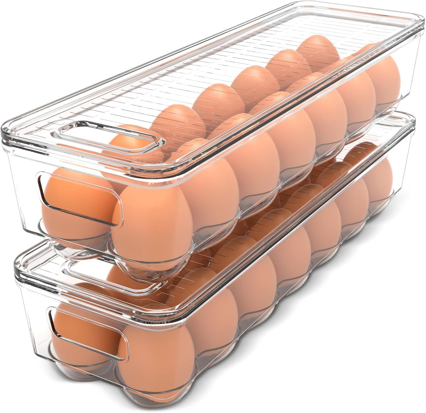 Utopia Home Egg Container For Refrigerator - 14 Egg Container With Lid & Handle, Egg Holder For Refrigerator, Egg Storage & Egg Tray (Pack of 1)