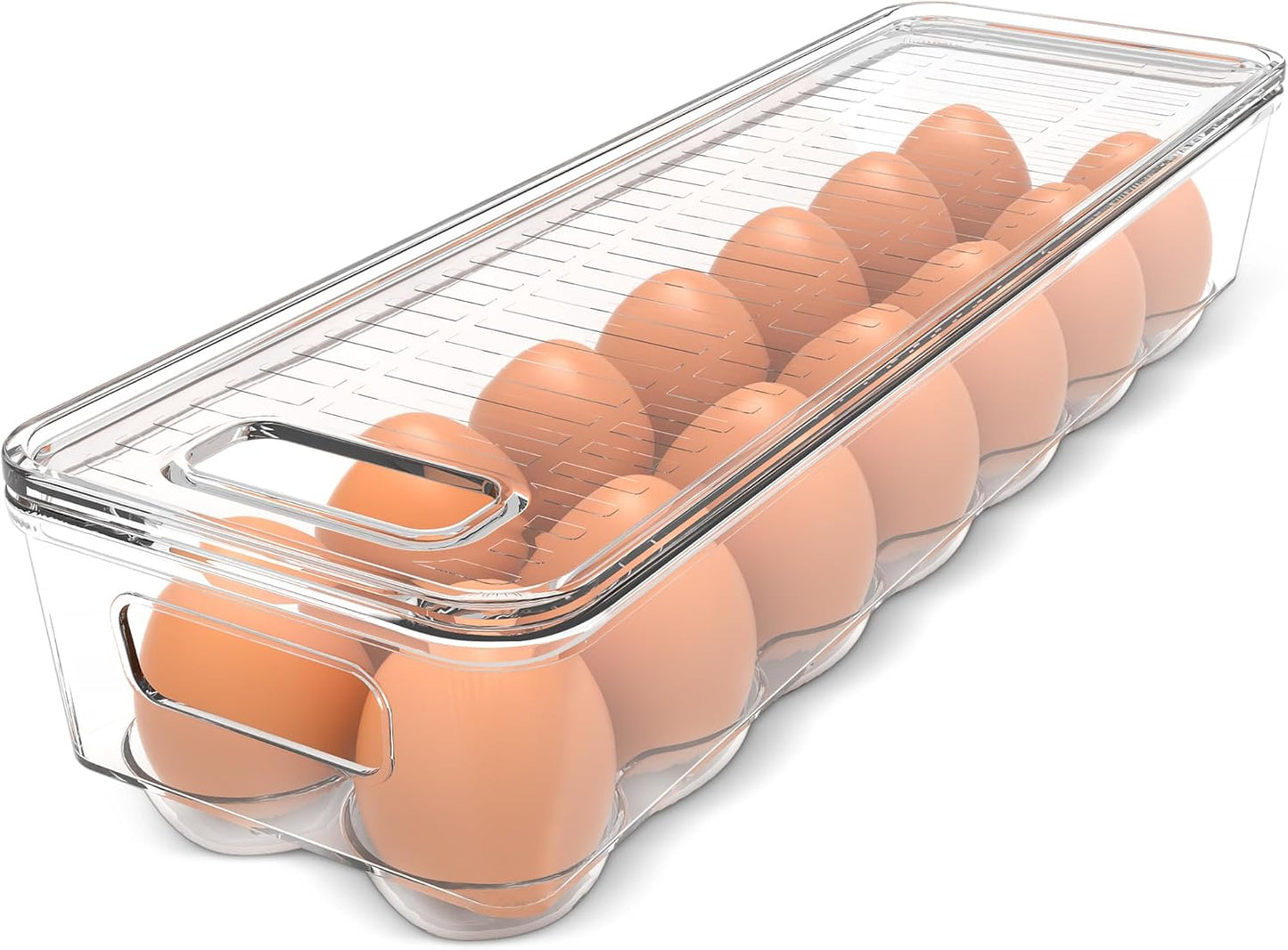 Utopia Home Egg Container For Refrigerator - 14 Egg Container With Lid & Handle, Egg Holder For Refrigerator, Egg Storage & Egg Tray (Pack of 1)