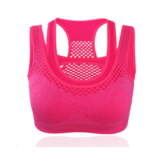 Safty Sports Bra High Stretch Breathable Top Fitness Women Padded Running Yoga Gym Seamless Crop Bra