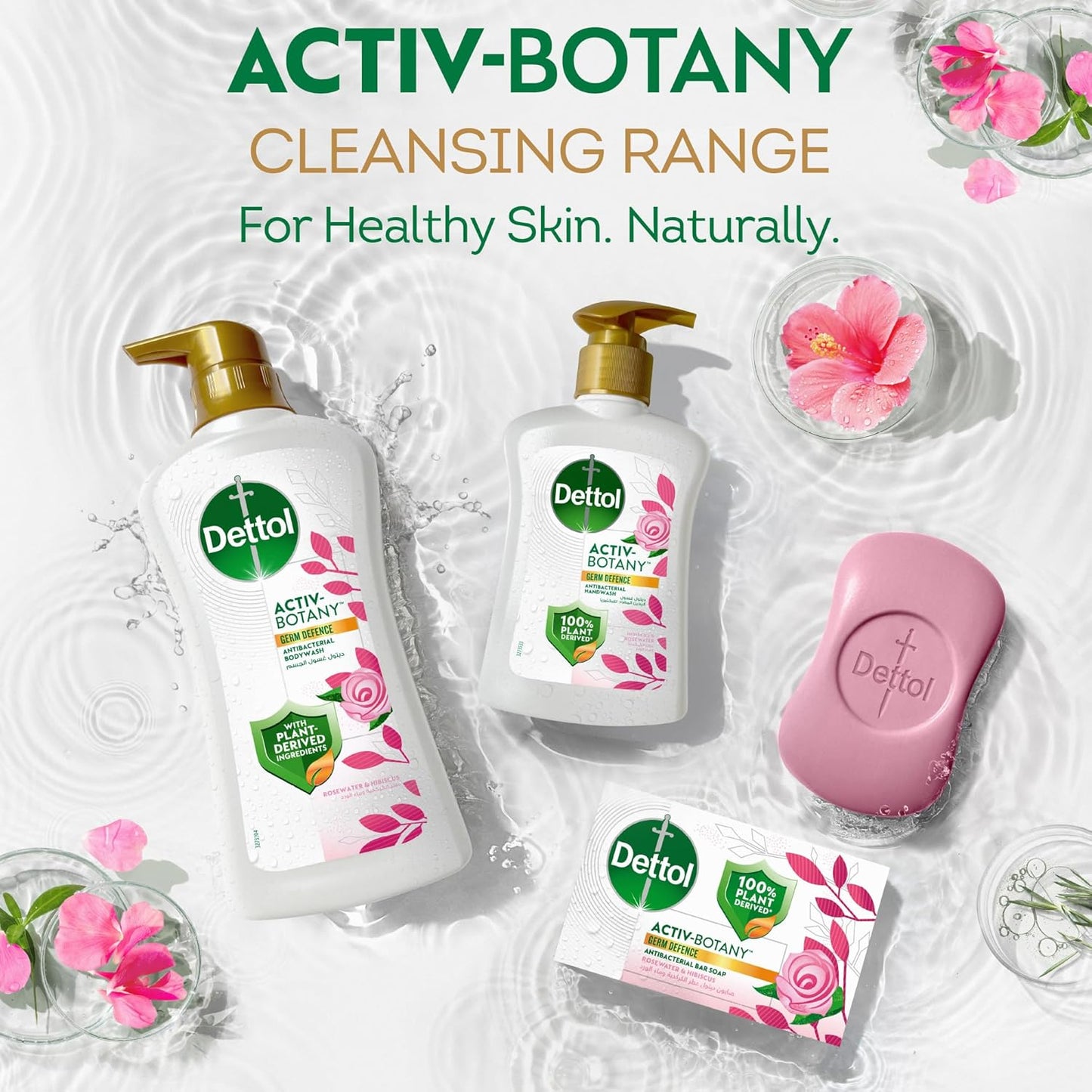 Dettol Activ-Botany Bathing Soap, Rosewater & Hibiscus Scent, 150g