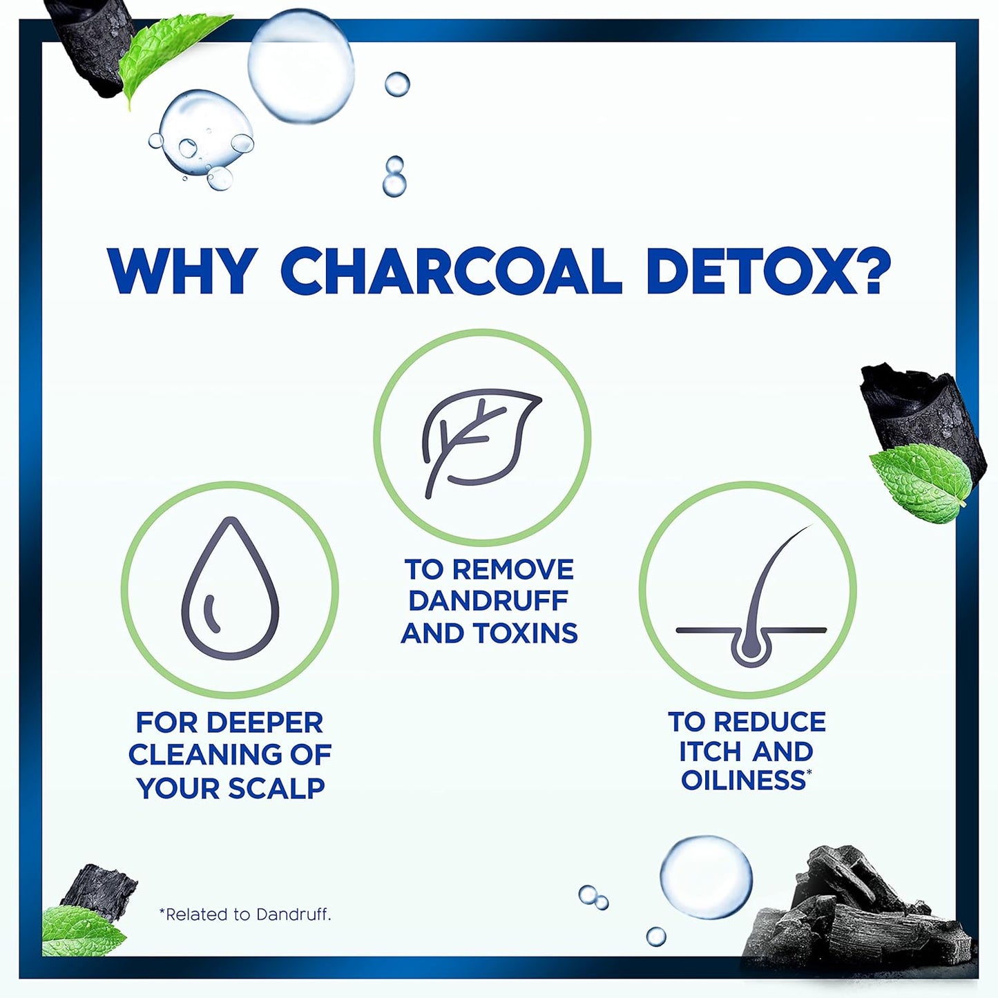 Head & Shoulders Charcoal Detox Anti-Dandruff Shampoo, Clinically Proven Formula with Active Ingredient Piroctone Olamine, 350ml+350ml