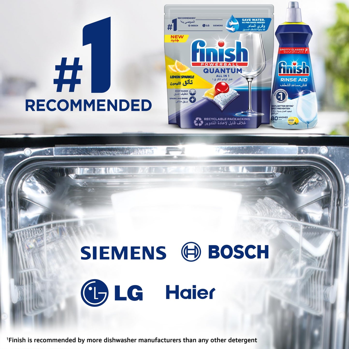 Finish Powerball Quantum Dishwasher Detergent All in One - 50 Tabs
