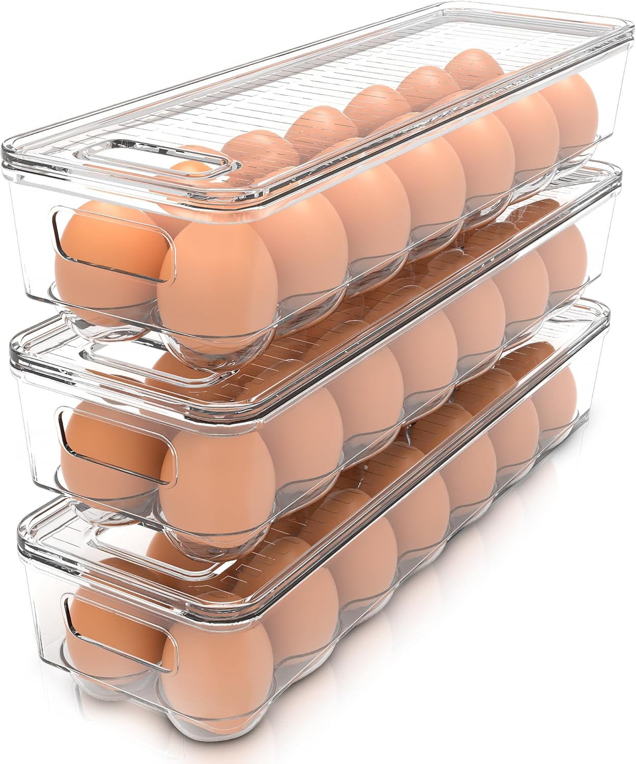 Utopia Home Egg Container For Refrigerator - 14 Egg Container With Lid & Handle, Egg Holder For Refrigerator, Egg Storage & Egg Tray (Pack of 1)