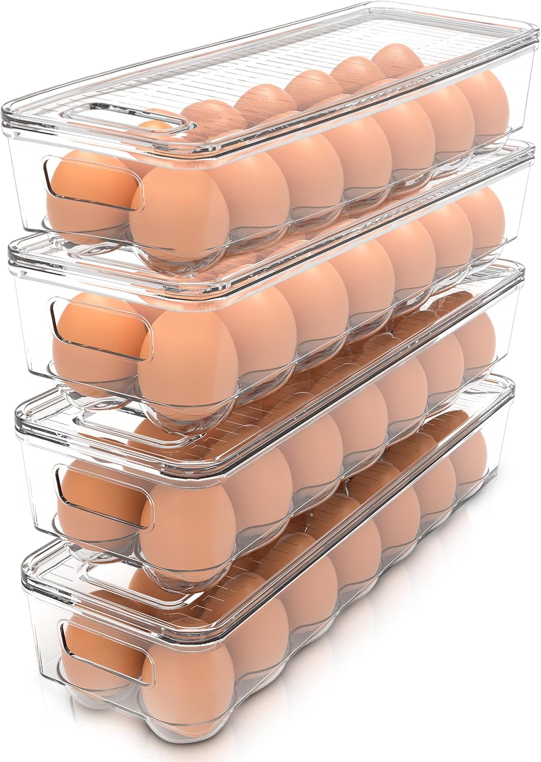 Utopia Home Egg Container For Refrigerator - 14 Egg Container With Lid & Handle, Egg Holder For Refrigerator, Egg Storage & Egg Tray (Pack of 1)