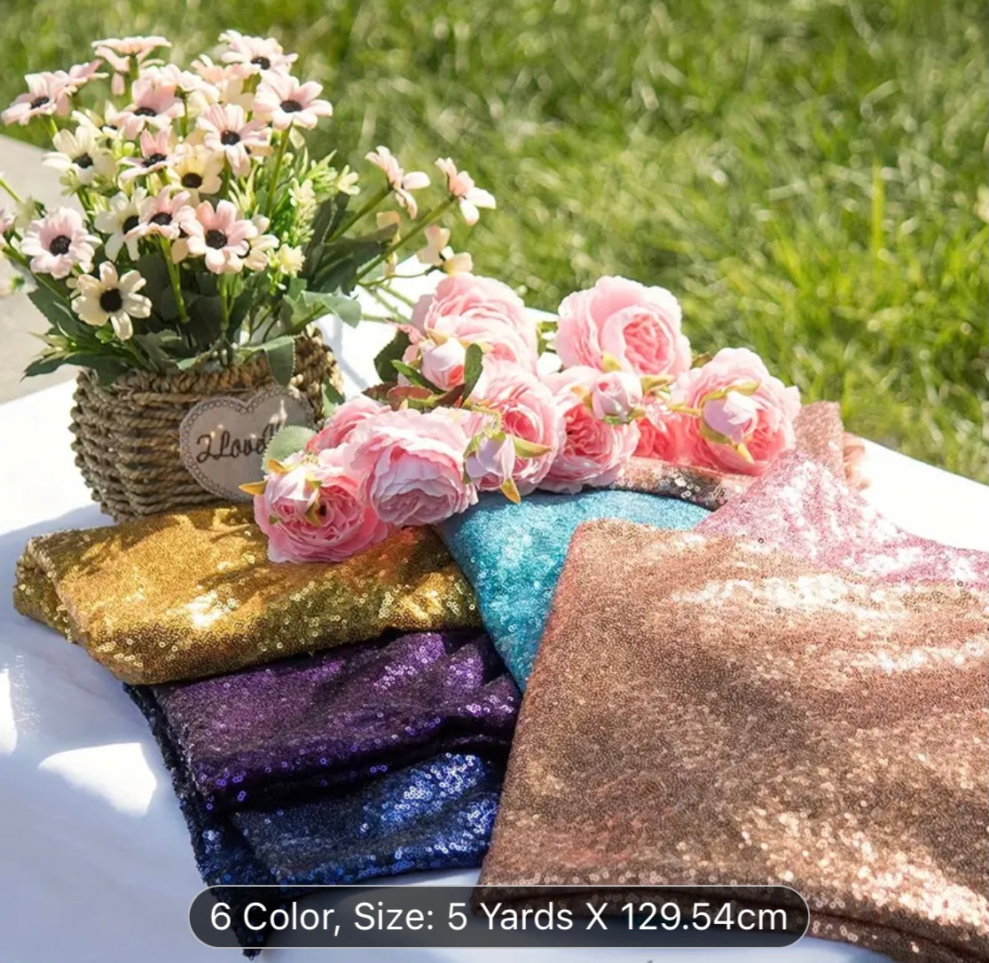 5yards X 129.54cm Sequin Fabric, Glitter And Shiny.