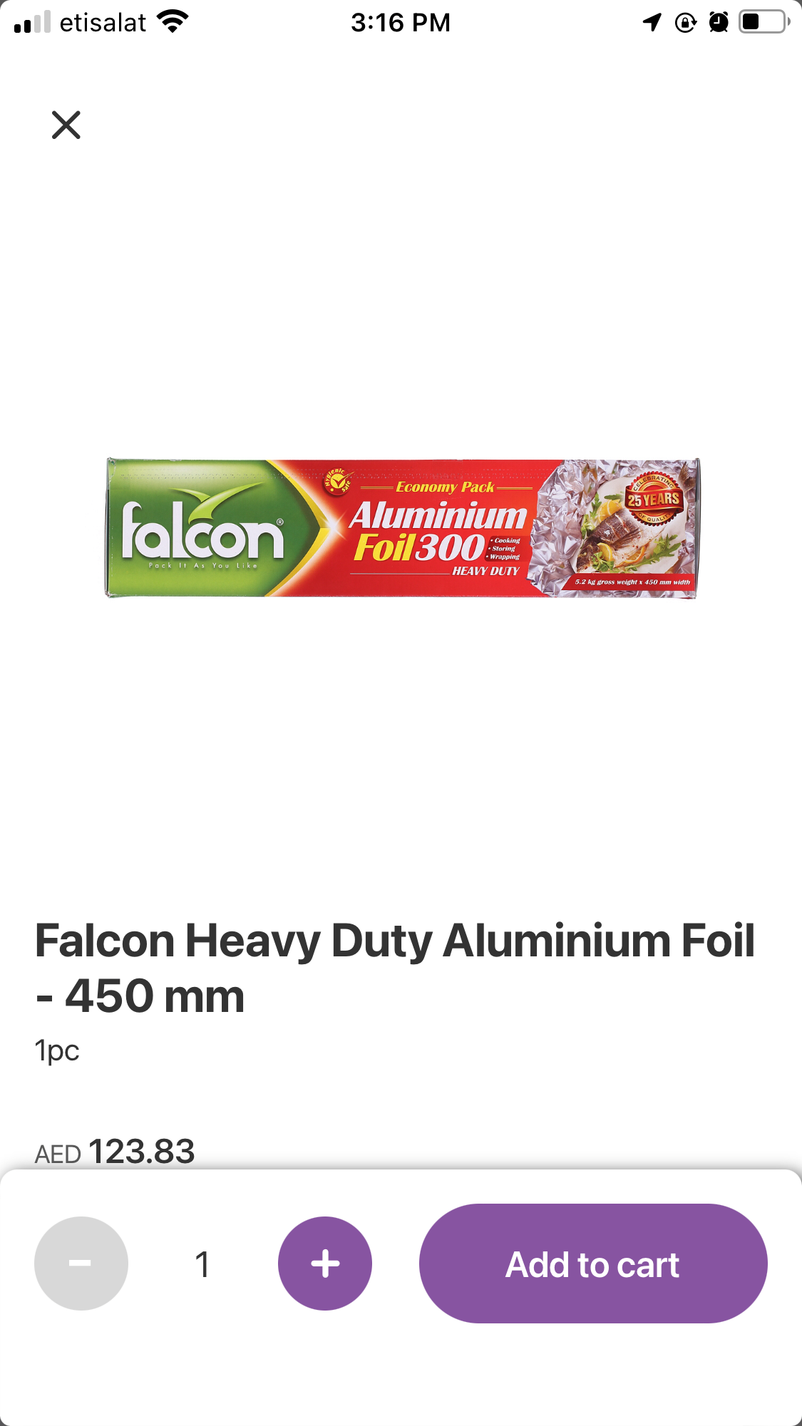 Falcon Heavy Duty Aluminium foil 450mm
