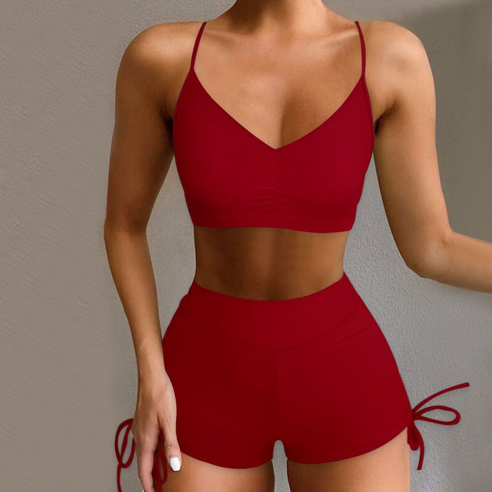 Swimsuit Ladies Sexy Tie-dye Print Suspenders Conservative Split Swimsuit + High Waist Shorts Swim Trunks Maillot De Bain Hot
