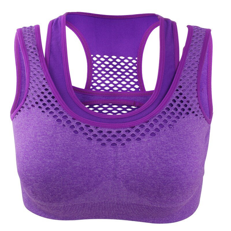 Safty Sports Bra High Stretch Breathable Top Fitness Women Padded Running Yoga Gym Seamless Crop Bra