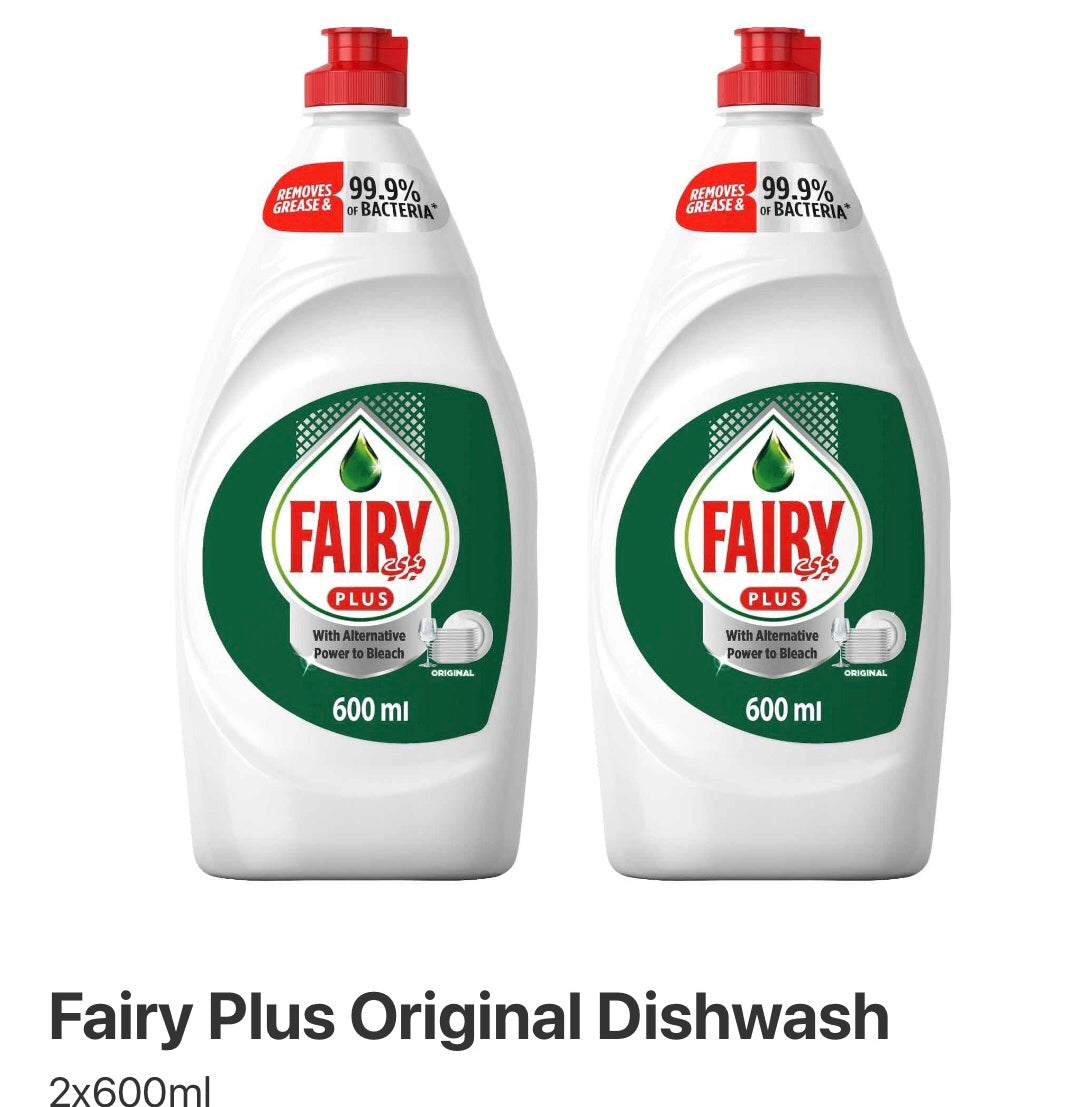 Fairy Plus original dishwash 2x600ml