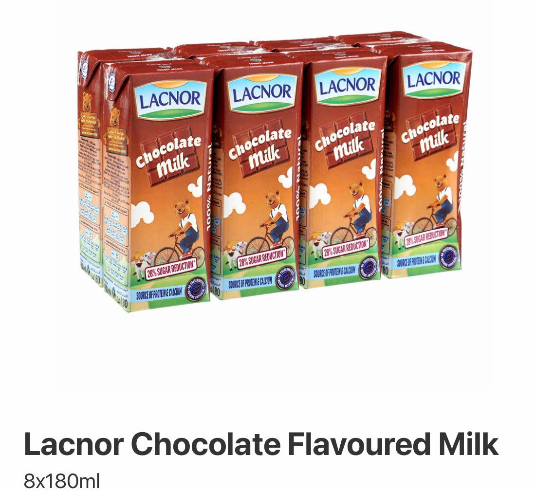 Lacnor chocolate milk 8x180ml