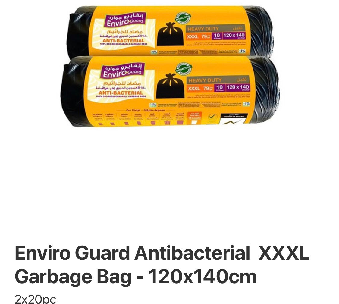 Enviro guard Antibacterial xxxL garbage Bag 120x140cm