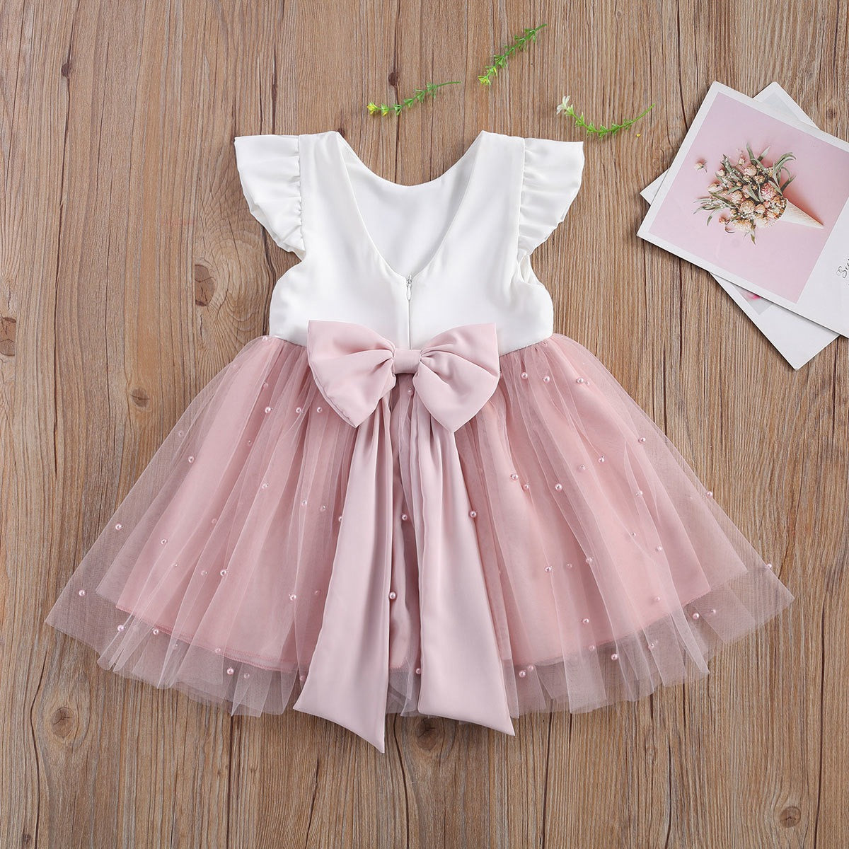 Girl's dress cute princess dress children's mesh fluffy dress flower girl performance dress