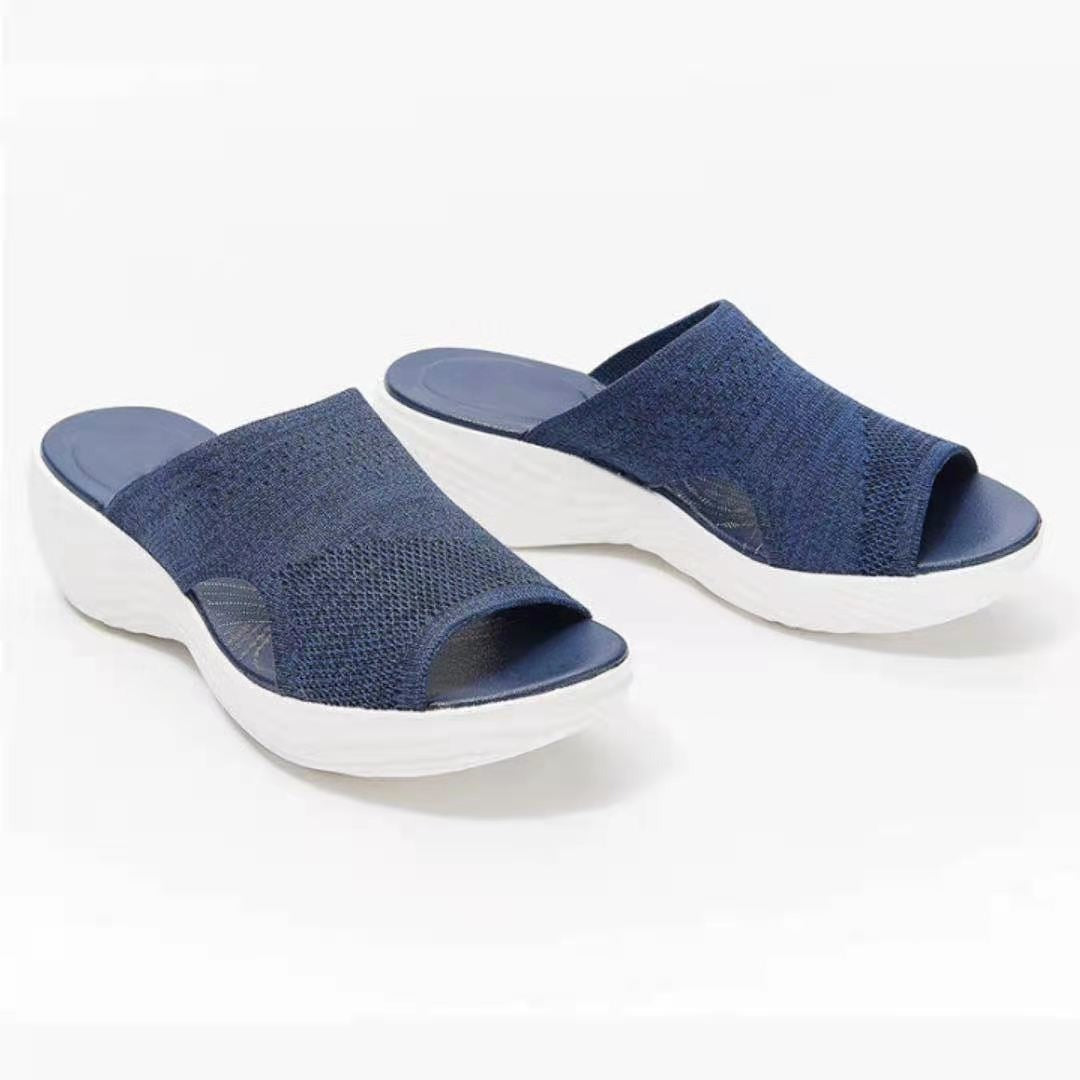 Summer new oversized slippers for women, fish mouth mesh breathable women's external wear slippers