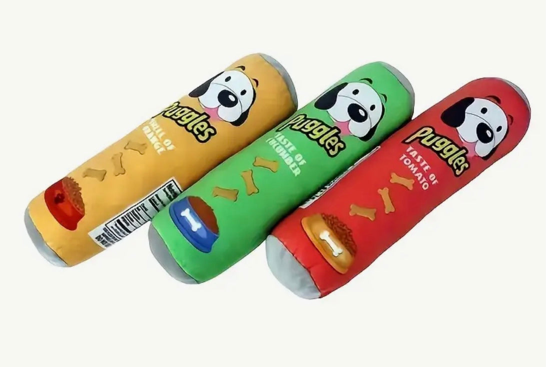 1pc Chip Can Design Pet Grinding Teeth Squeaky Plush Toy