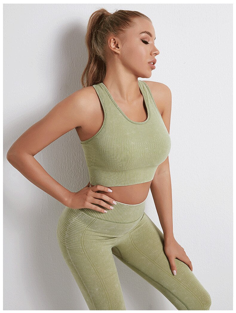 Sexy Bra+High Waist Pants Women Yoga 2 Piece Set Fitness Gym Sportswear Clothing Outdoor Running Suits