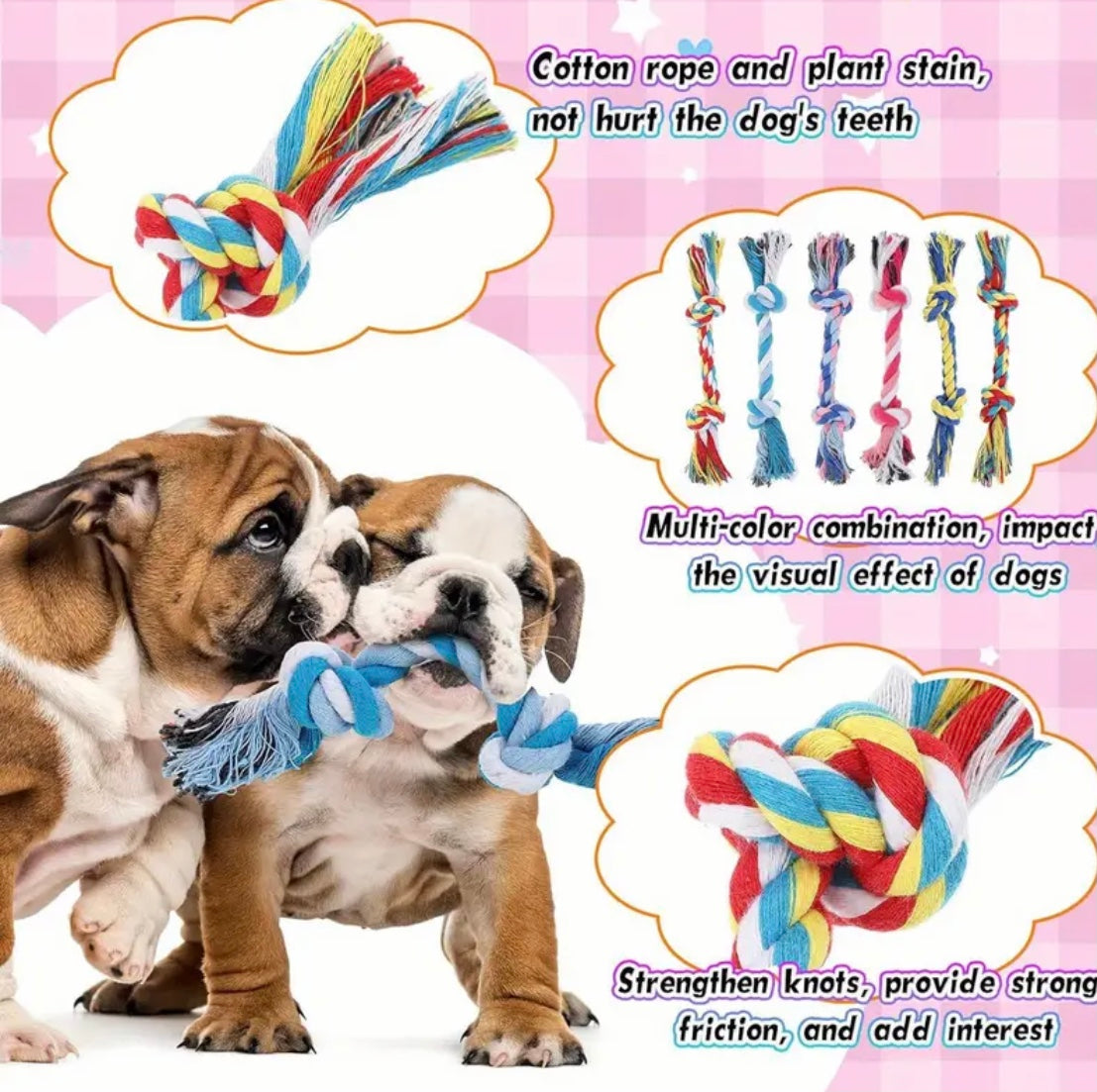 Durable Cotton Rope Dog Chew Toys for Puppies