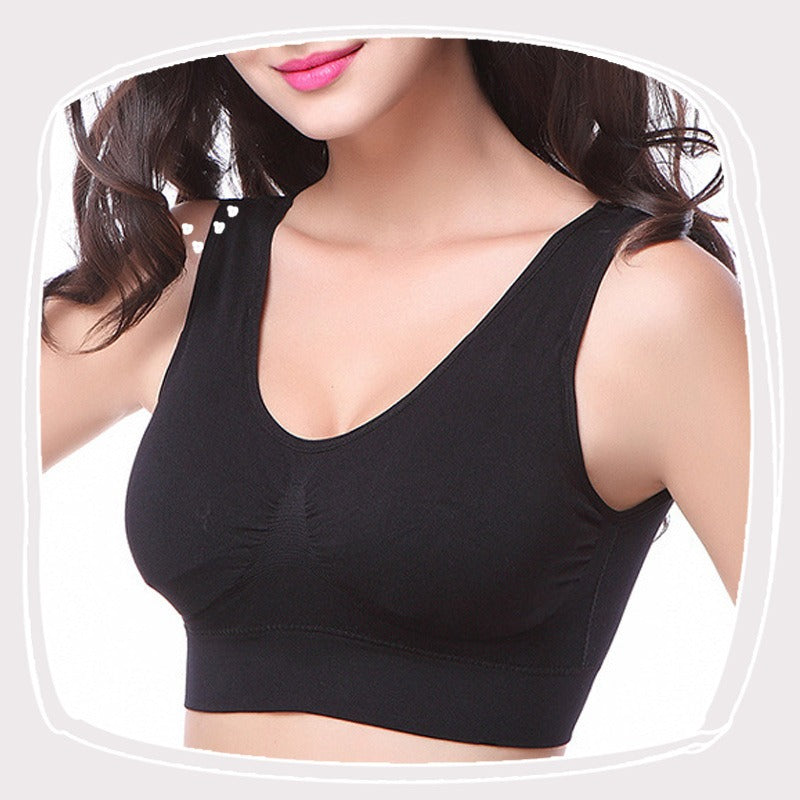 Women's Traceless Sports Bra, Girl's Steel Ring Free Gathering Adjustment Tank Top, Shockproof, Large Size, Fat mm, Summer Thin Style