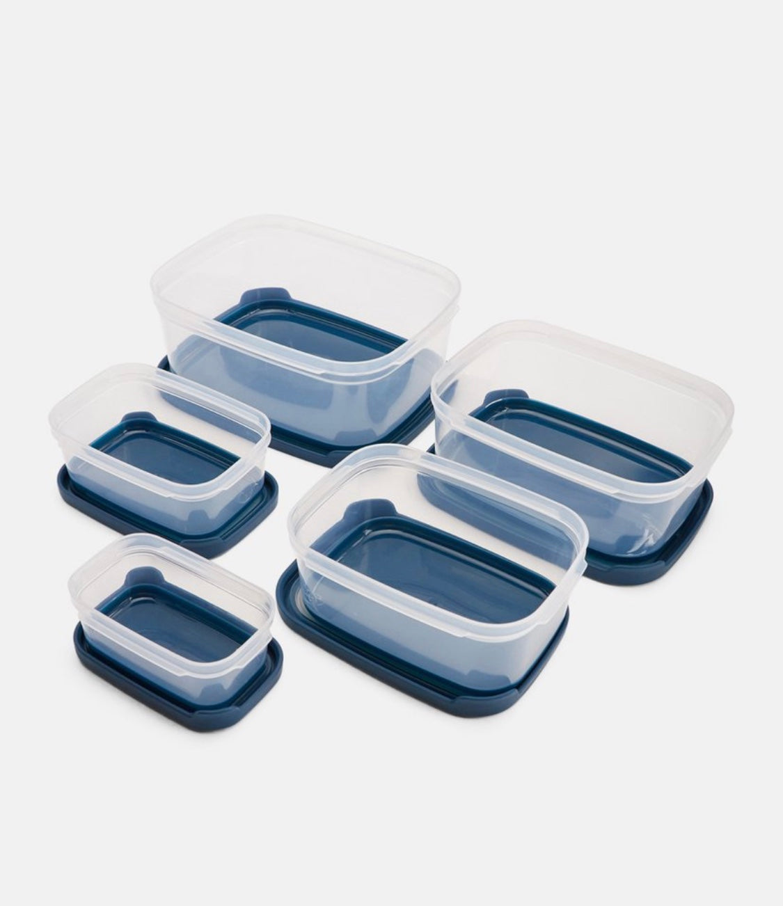 10 pcs food storage set blue/ clear